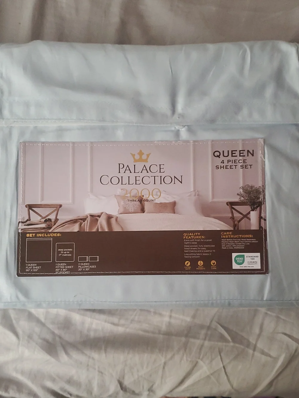 Palace Collection White Queen 4-Piece Sheet Set 2000 Thread Count